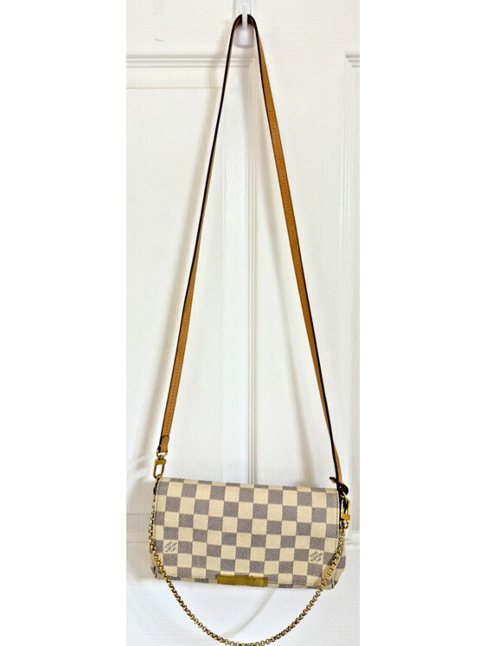 Authentic Louis Vuitton Favorite MM Damier Azur Crossbody Shoulder Bag Discontin